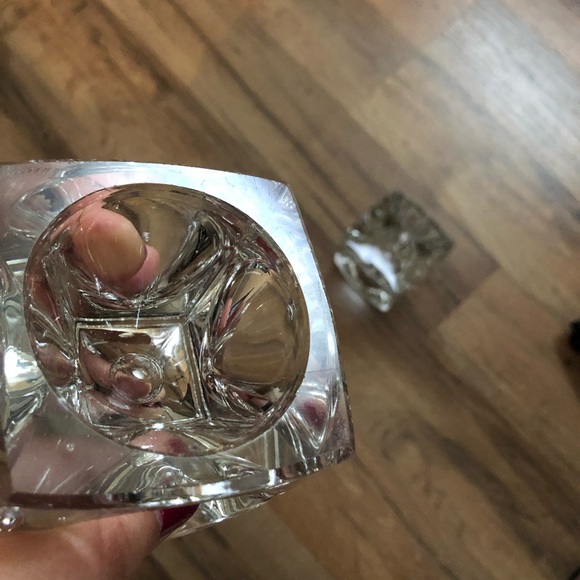 Square Crystal candle holder (2) 3” tall - Picture 6 of 6